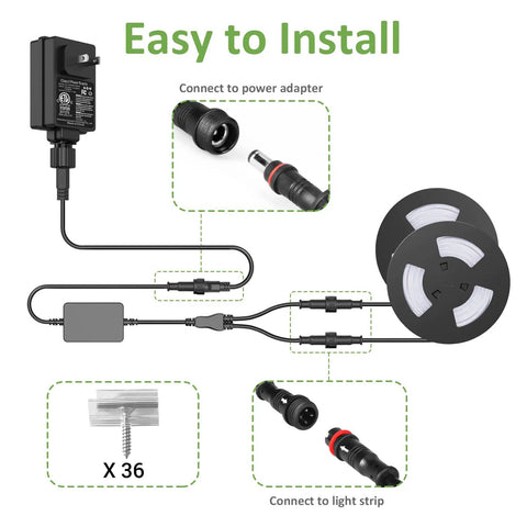 98.4ft Smart Outdoor Rope Light Kit With Music Sync RGB LEDs, App Control And RF Remote, Color Changing Dimmable Tape For Backyard Vibes, Garden, Stairs, And Parties, 24V IP65 Weatherproof Exterior Lighting
