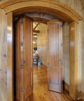 Interior showing wooden double doors with Invisible Door Hinge Model 216 For Doors One And Three Eighths To One And Three Quarters Inches Thick.