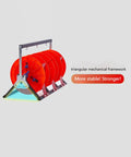 Heavy Duty Wire Spool Organizer With Wheels Foldable 5 Axis Reel Dispenser and Spool Rack in steel with red spools