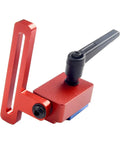 Premium Woodworking T-Slot Stop Limiter With High Accuracy Aluminum Alloy Construction To Nail Exact Chute Lengths and Crush Repeatable Cuts On Standard 30mm Tracks Every Single Time, red aluminum body.