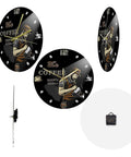 Barista Coffee Wall Clock 12 Inch Acrylic Print Battery Operated Silent Quartz Timepiece For Cafe Shop Decor Gift For Coffee Lovers Non Ticking Design, black wall clock with barista image
