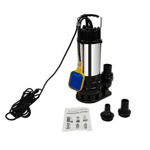Heavy Duty Submersible Sump Pump With Tough As Nails Stainless Steel Body And Pure Copper Motor Paired With Smart Automatic Float Switch.
