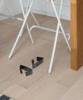 Patio Sofa Clips 4 Pack Outdoor Furniture Clamps for Rattan and Wicker Sectional Couch Connectors on floor near table legs