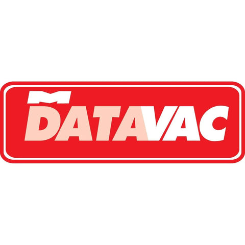Logo featuring 'DataVac' in bold letters on a red background.