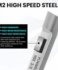 Close-up of high-speed steel from Eight Piece Lathe Tool Set With Three Eighths Inch Shank For Turning Boring Grooving And Threading