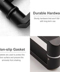 Close-up of black stainless steel door pull sliding handle back-to-back mount for glass wood metal doors, durable hardware.