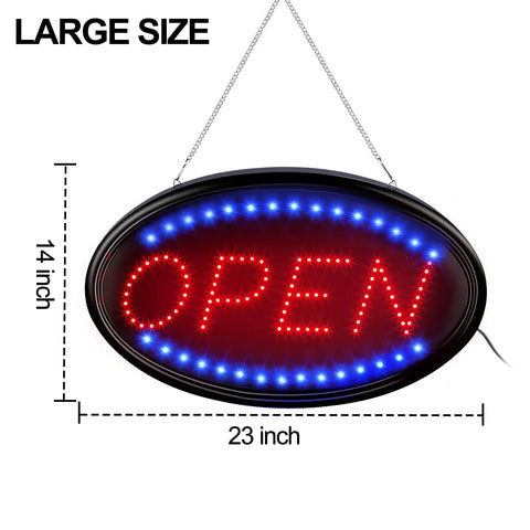 Led Open Sign 23 By 14 Inch With Remote Control Ultra Bright Customer Magnet Electric Display Light Two Modes Flashing And Steady Perfect For Business Shop Bar Hotel Restaurant Windows