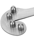 Close-up of stainless steel Compact Center Gauge Woodworking Ruler Made Of Stainless Steel For Precise Metal Machining and Angle Marking detail