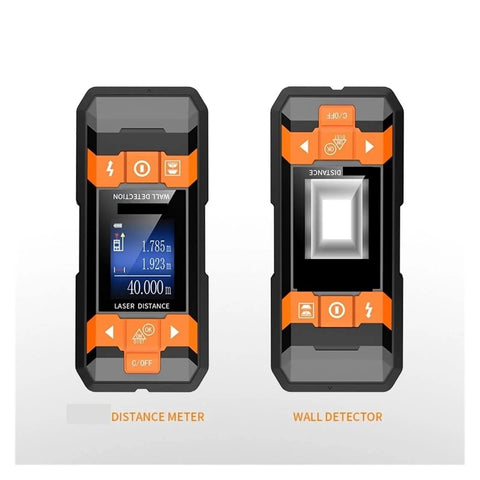 Handheld Wall Scanner And Deep Scan Metal Stud Finder With Automatic Calibration To Catch Live Power Lines Water Pipes And Wood Studs In Drywall Without Breaking A Sweat For Any Contractor, showing front and back views.