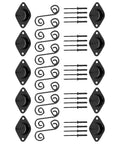 Black Self Ejecting Quarter Turn Fasteners With Springs And Plates For Atv Utv Sheet Metal And Door Panels 10 Pack, detail view of components.