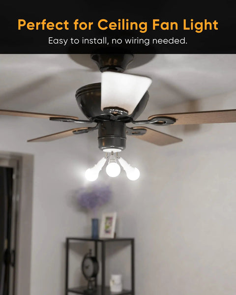 Three In One E26 Light Socket Splitter Adapter For Standard LED Bulbs, Fully Adjustable 360 Degrees And 180 Degree Bend, Supports Up To 180W Per Socket, 90 To 240V, Perfect For Incandescent And CFL Bulbs