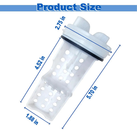 Dimensions of Washer Drain Pump Filter WH11X34741 Direct Replacement For WH23X10029 WH23X10027