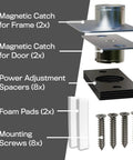Door Catch Replacement Kit For Closet And Double Doors 2 Pack With Foam Pads Quiet Magnetic Latch Easy Install components image