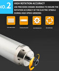 Heavy Duty 3.2Kw Water Cooled Spindle Motor 220V 24000Rpm With Er25 Dynamic Balance Nut 125Mm Diameter close-up showing precision ceramic bearings.