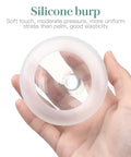 Hand holding silicone Chest Percussion Cups Mucus Removal Device With Flutter Valve, Palm Percussor for therapy, 2 pack