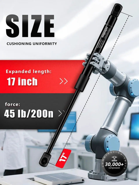 Gas Struts 17 Inch 45 Lbs 200N Replacement Set For Camper Shells Truck Topper Rear Window Cab Canopy Door Fits Leer ARE SnugTop