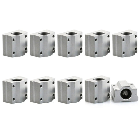 Dope Linear Bearing Slider For CNC Motion Control SC8UU SCS8UU Blocks, aluminum, top view of blocks set for precise automation.