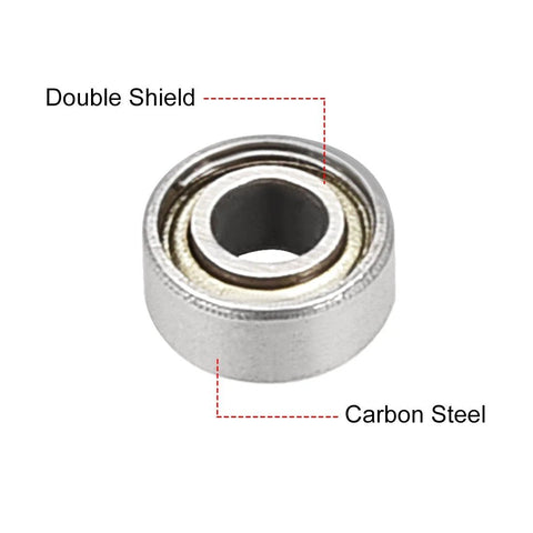 Top view of uxcell 683ZZ ball bearing, 3x7x3 mm, double-shielded, carbon steel