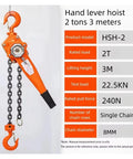 Rock Solid 2 Ton Ratchet Lever Hoist With Heavy Duty Hand Chain Tensioner Block For Lifting And Fastening Up To 3 Meters Of Wire Rope Or Chains.
