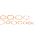 Premium 300 Pack Red Copper Flat Washer Gasket Set M5 To M16 Assortment Kit For High Heat Oil Pan Plugs And Hydraulic Systems With Top Notch Thermal Conductivity And Durable Pure Metal Build For Heavy Duty Repair Jobs red copper washer set in mixed sizes