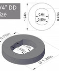 Three Quarters Dd By One Dd Steering Shaft U Joint Replacement with 3/4 inch DD size and detailed measurements.