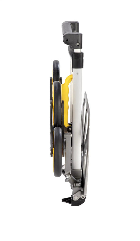Heavy Duty Wheeled Cart For Everyday Hauls And Quick Moves, folding design with shock absorbing wheels and tall grip.