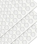 300 Piece Clear Rubber Cabinet Bumpers And Drawer Stops Self Adhesive Furniture Glide Pads on sheets for easy application.
