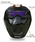 Auto Darkening Welding Goggles With True Color LCD Lens, Ultra Lightweight Detachable Weld Helmet With Neck Drape, shown front view