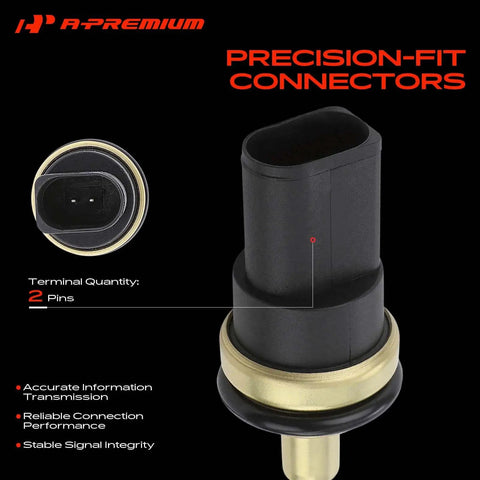 Heavy Duty Engine Coolant Temperature Sensor For Audi And Volkswagen Models Knockout Performer with 2-pin connector and precise fit.