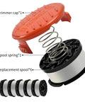 String Trimmer Line Kit For AF100 Pro Grade Compatible Trimmer Edger 6 Replacement Spools Cap And Spring Fits GH LST NST Series Mowers