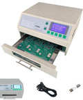 Pro Grade Reflow Oven For SMD SMT PCB Soldering, 800W Infrared Heater With Auto Soldering, open showing circuit board