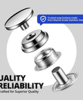 120 Pcs Stainless Steel Snap Fasteners Kit 15 mm Marine Grade For Boat Canvas, Clothes, Jeans, DIY Craft And Outdoor Gear
