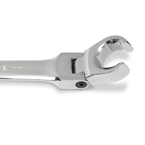 Close-up of a wrench head from Six Piece Flex Flare Nut Wrench Set Metric With 180 Degree Flexible Head For Easy Access To Tight Spots