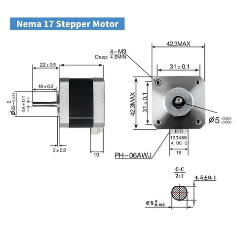 Rock Solid Linear Rail Stage With Nema 17 Motor Drive Kit For Sliding Table And CNC XYZ Axis Router 150mm Stroke Self Lock Precision Micro Positioning For 3D Printing And Milling, Nema 17 stepper motor dimensions