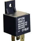 Sealed SPDT Automotive Relay With Mounting Flange And Quick Connect Terminals, 12V DC Coil, 1.6W Coil Power, Rock Solid, Weatherproof Auto Relay For Car Electronics And Wiring, black plastic body