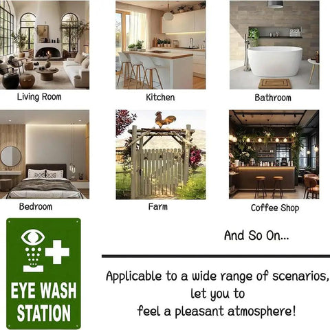 8x12 Inch Eye Wash Station Sign High Visibility Green Background With White Graphic And Text for versatile locations