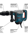 Built Tough SDS Max Corded Demolition Hammer Featuring Constant Response Circuitry with chisel and control features for concrete work.