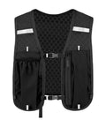 Front view of the lightweight hydration vest for running and outdoor adventures secure chest pack with multiple pockets.
