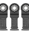 Starlock Oscillating Multi-Tool Bi-Metal Blade 1-1/4 In OSL114JF-3 3-Pack, showing three blades with curved Tec design