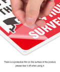 Removing protective film from Heavy Duty 14X10 Inch No Dumping Signs 2 Pack Of Rustproof Aluminum Weather Resistant.