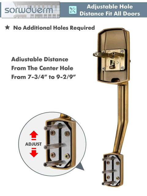 Antique Brass Front Door Handleset With Reversible Lever And Deadbolt Entry Door Hardware With Lock And Key Adjustable