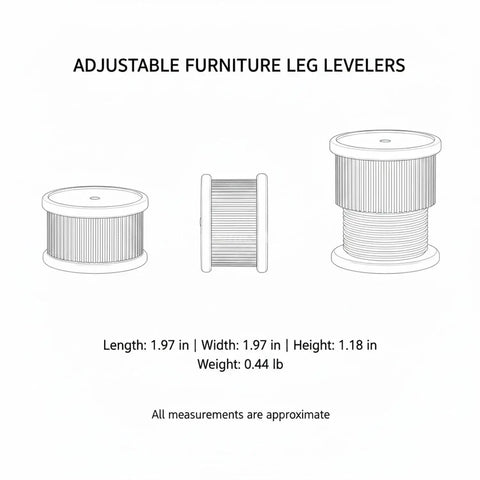 Level Up Your Furniture With Adjustable Leg Levelers And Sponge Base Stabilizers For Uneven Floors A 4 Pack product diagram