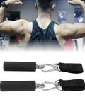 Nylon And Stainless Steel Pull Up Handles With TPR Rubber Coated Anti Slip Grips For Gym Equipment Portable Weightlifting