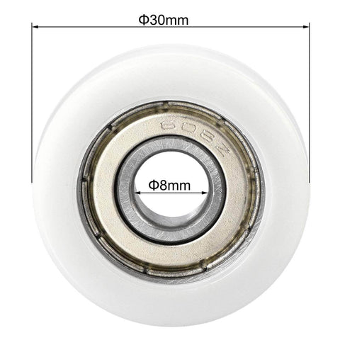 Front view of the 608ZZ Ball Bearing Guide Pulley Roller Round Wheel 8x30x10mm with visible dimensions