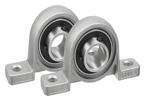 Heavy Duty Pillow Block Bearings Flange Mounted Set Of 2 To 10 Pieces Self Aligning Design For Shaft Misalignment Easy Zinc Alloy Mounting Install Suitable For Conveyor Systems Agricultural Equipment Light Machinery With 15mm Bore Diameter Kp002 Kfl002