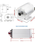 Dimensions and design of High Speed 2500W 60V Brushless DC Scooter Motor Kit No Load 4400RPM for Go Kart and Electric Scooter DIY Mid Drive.