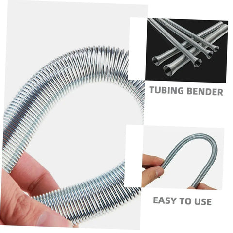 Premium 7 Piece Copper Tubing Bender Set For Plumbing And Electrical Jobs Includes Hand Tools For 1/4 To 5/8 Inch Thin Walled Pipe Spring Steel Support Kit For Professional Grade Bending Work with bent copper tubing.