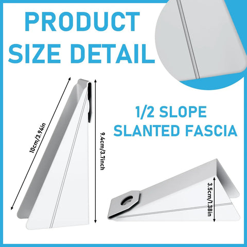 Heavy Duty 25 Pack Gutter Wedges For 5 Inch K Style Aluminum Gutters Steep Roof Pitch Leveling Shims angled side view with measurements.