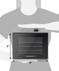 Top Tier Kitchen Workhorse Food Dehydrator With Heavy Duty Stainless Steel Trays, 8x10 inch size, shown from front.