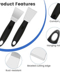 Beefy Dual Edge 3D Printer Scraper Kit with Curved and Straight Blades, metal scraper features comfort grip and hanging hole.